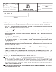 Form AOC-737.5 Judgment and Order for Court-Ordered Assisted Outpatient Treatment - Kentucky