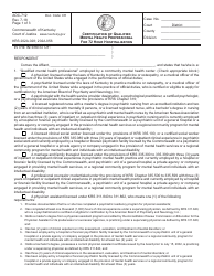 Form AOC-712 &quot;Certification of Qualified Mental Health Professional for 72 Hour Hospitalization&quot; - Kentucky