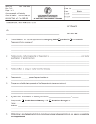 Document preview: Form AOC-747 Petition/Application for Emergency Appointment of Fiduciary for Disabled Persons - Kentucky