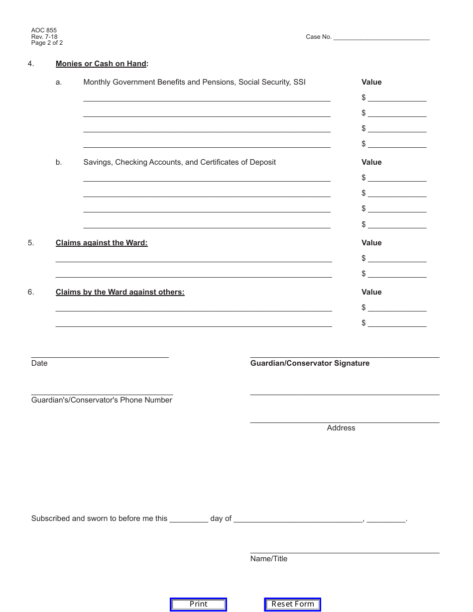 Form AOC855 - Fill Out, Sign Online and Download Fillable PDF, Kentucky ...