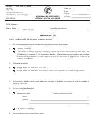 Document preview: Form AOC-850 Informal Final Settlement: Affidavit, Motion, and Order - Kentucky