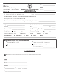 Form AOC-CFCRB-12 Citizen Foster Care Review Board Case Selection for Interested Party Review - Kentucky