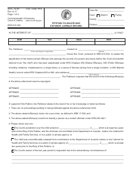 Document preview: Form AOC-JV-30 Petition to Vacate and Expunge Juvenile Record - Kentucky