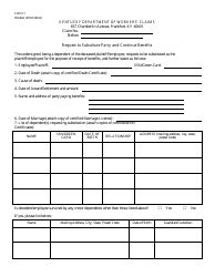 Form 11 Request to Substitute Party and Continue Benefits - Kentucky