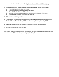 Application for Resolution of a Claim - Injury - Kentucky, Page 4