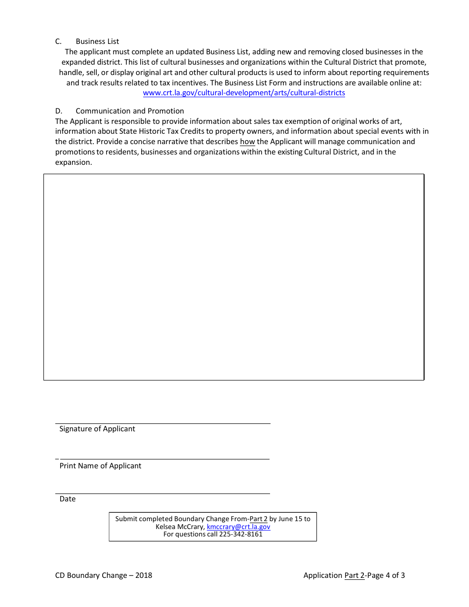 Cultural District Boundary Change - Update District Information - Part 2 - Louisiana, Page 4