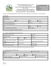 Document preview: Lead Hazard Notification Form (Lhn) for Child-Occupied Facilities - Louisiana