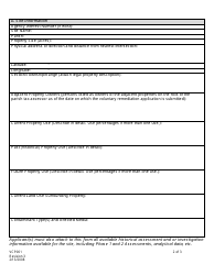 Form VCP001 Voluntary Remedial Investigation Application - Louisiana, Page 2