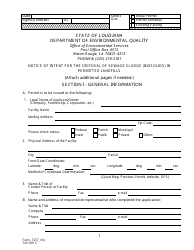 Form 7257 Notice of Intent for the Disposal of Sewage Sludge (Biosolids) in Permitted Landfills - Louisiana, Page 2