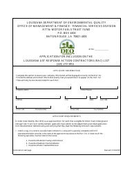 Document preview: Application for Inclusion on the Louisiana Ust Response Action Contractors (Rac) List - Louisiana