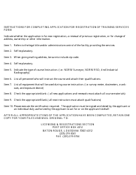 Form RAD45 Registration of Training Services Application - Louisiana, Page 2