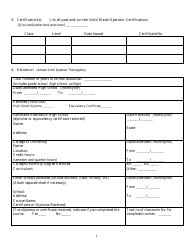 Solid Waste Operator Certification Application Form - Louisiana, Page 2