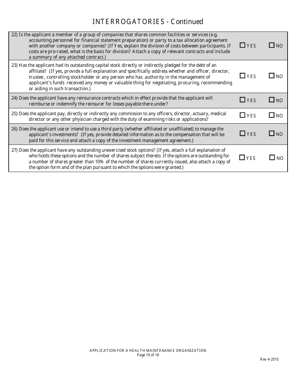 Application for Health Maintenance Organization License in Louisiana - Louisiana, Page 10