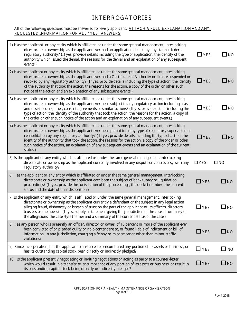 Application for Health Maintenance Organization License in Louisiana - Louisiana, Page 8