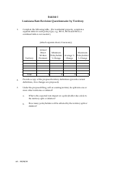 Document preview: Exhibit I Louisiana Rate Revision Questionnaire by Territory - Louisiana