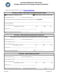 Form COR-1 Change of Record Form (Change of Name/Trade Name) - Louisiana