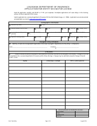 Form 1566 ENTITY &quot;Application for Entity Navigator License&quot; - Louisiana