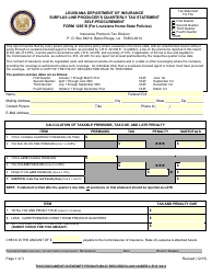 Form 1265 B Surplus Line Producer&#039;s Quarterly Tax Statement Self-procurement - Louisiana