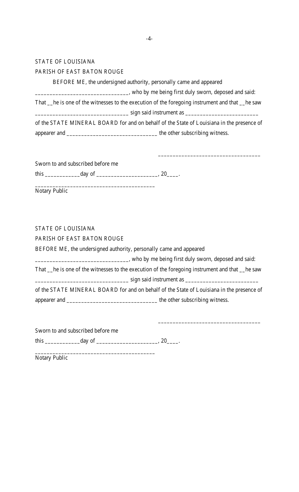 Agreement to Defer Production of State Royalty Gas - Louisiana, Page 4
