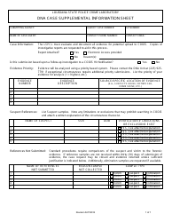 Document preview: Dna Case Supplemental Information Sheet - Louisiana