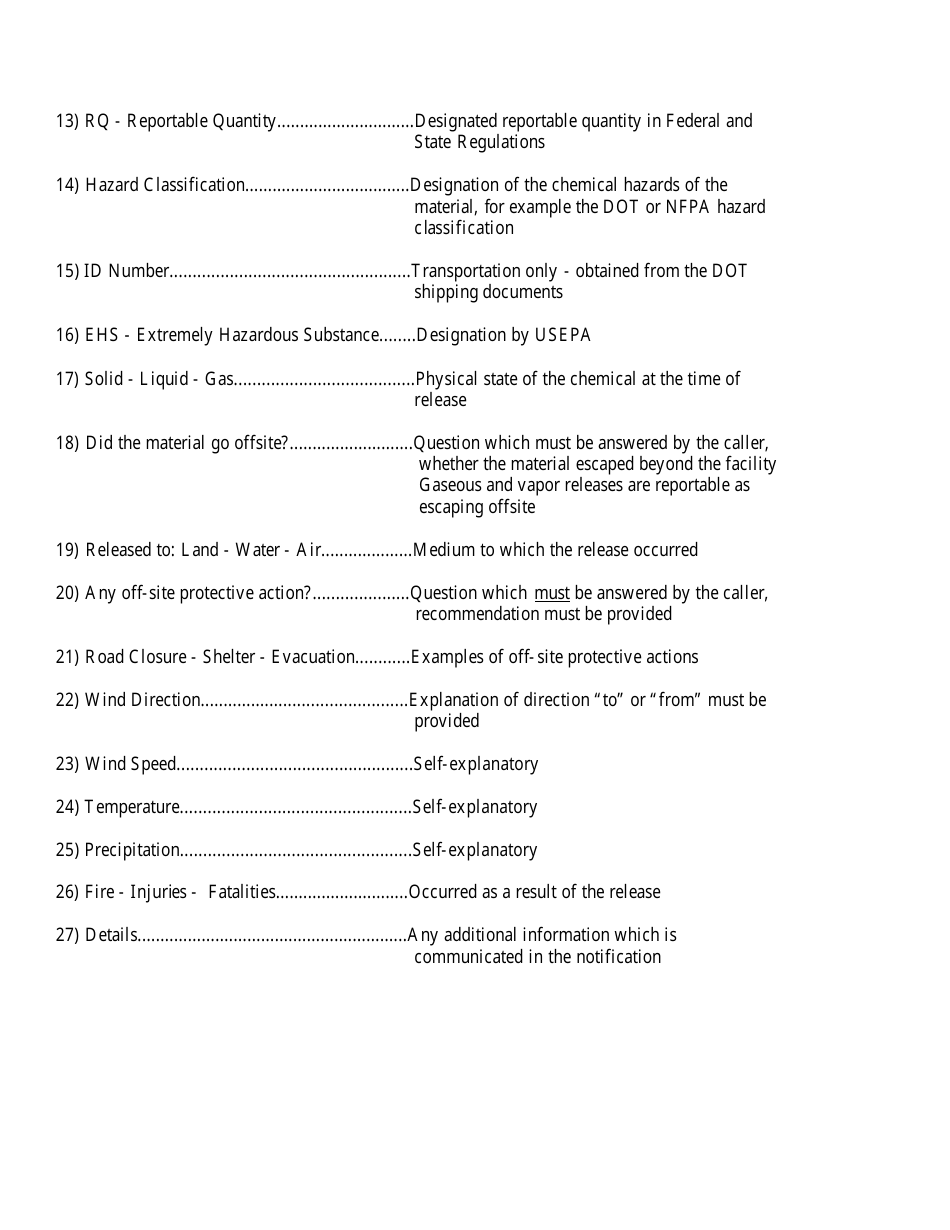 Uniform Hazardous Materials Reporting Form - Louisiana, Page 3