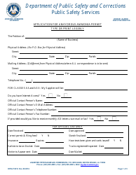 Form DPSLP8012 Application for Anhydrous Ammonia Permit - Louisiana