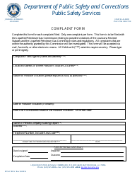 Document preview: Form DPSLP8012 Complaint Form - Louisiana