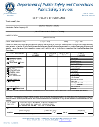 Document preview: Form DPSLP COI Certificate of Insurance - Louisiana
