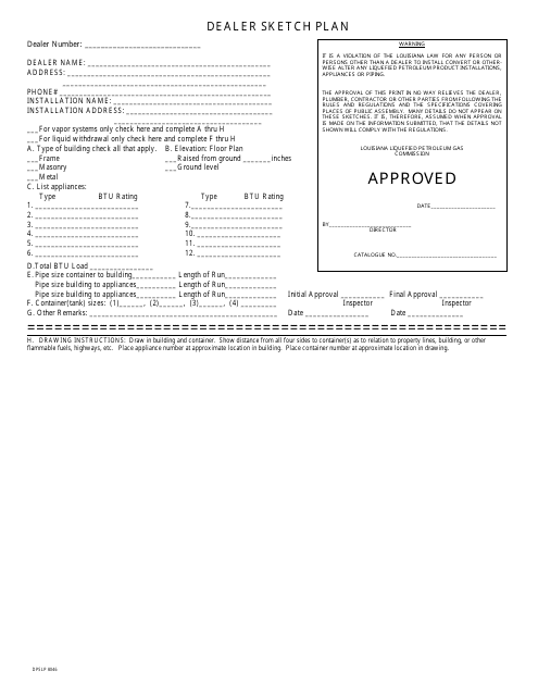 Form DPSLP8046 Dealer Sketch Plan - Louisiana