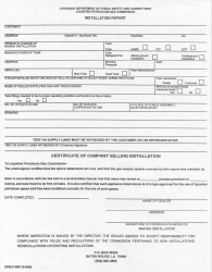 Document preview: Form DPSLP8007 Installation Report - Domestic, P.a., and Bulk - Louisiana