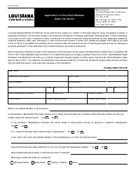 Document preview: Form R-1031A Application to File Direct Marketer Sales Tax Return - Louisiana
