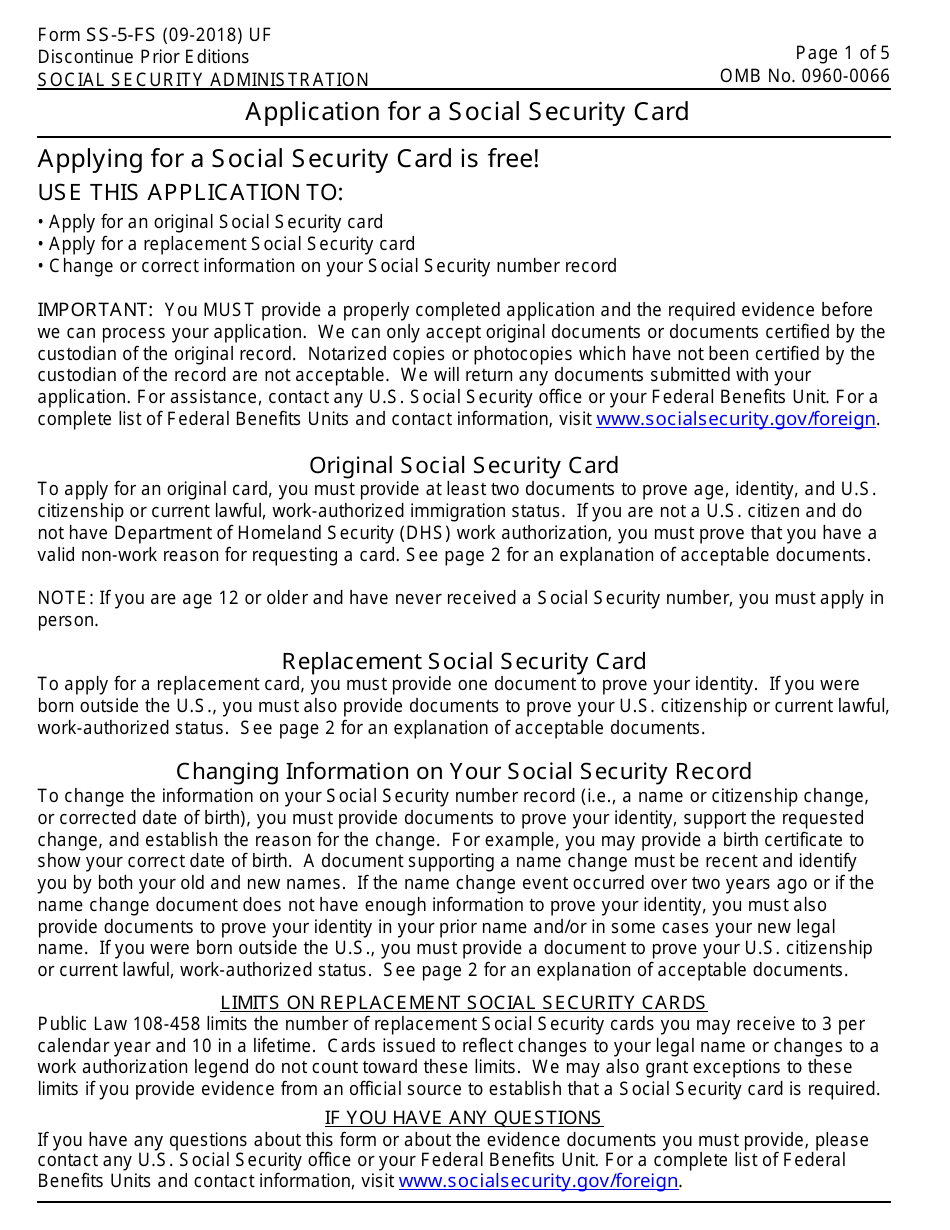 Printable Ss 5 Form Printable Templates