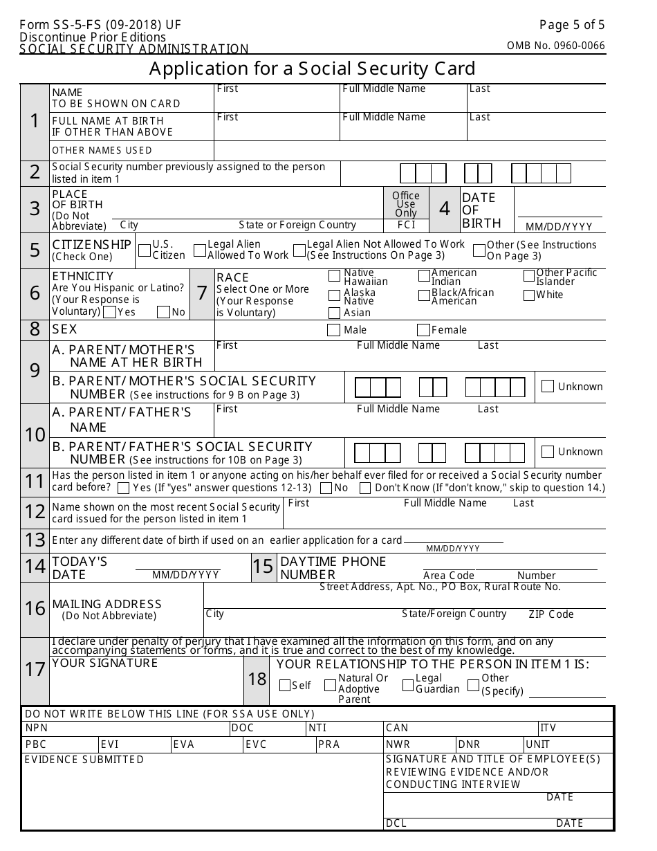 Form Ss 5 Fs Fill Out Sign Online And Download Fillable Pdf Templateroller 6306