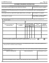 Form SSA-783 Statement Regarding Contributions