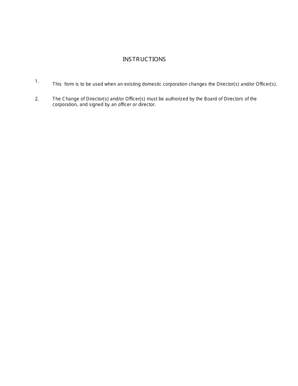 Form SS354A Change of Directors and / or Officers of a Corporation - Louisiana, Page 3