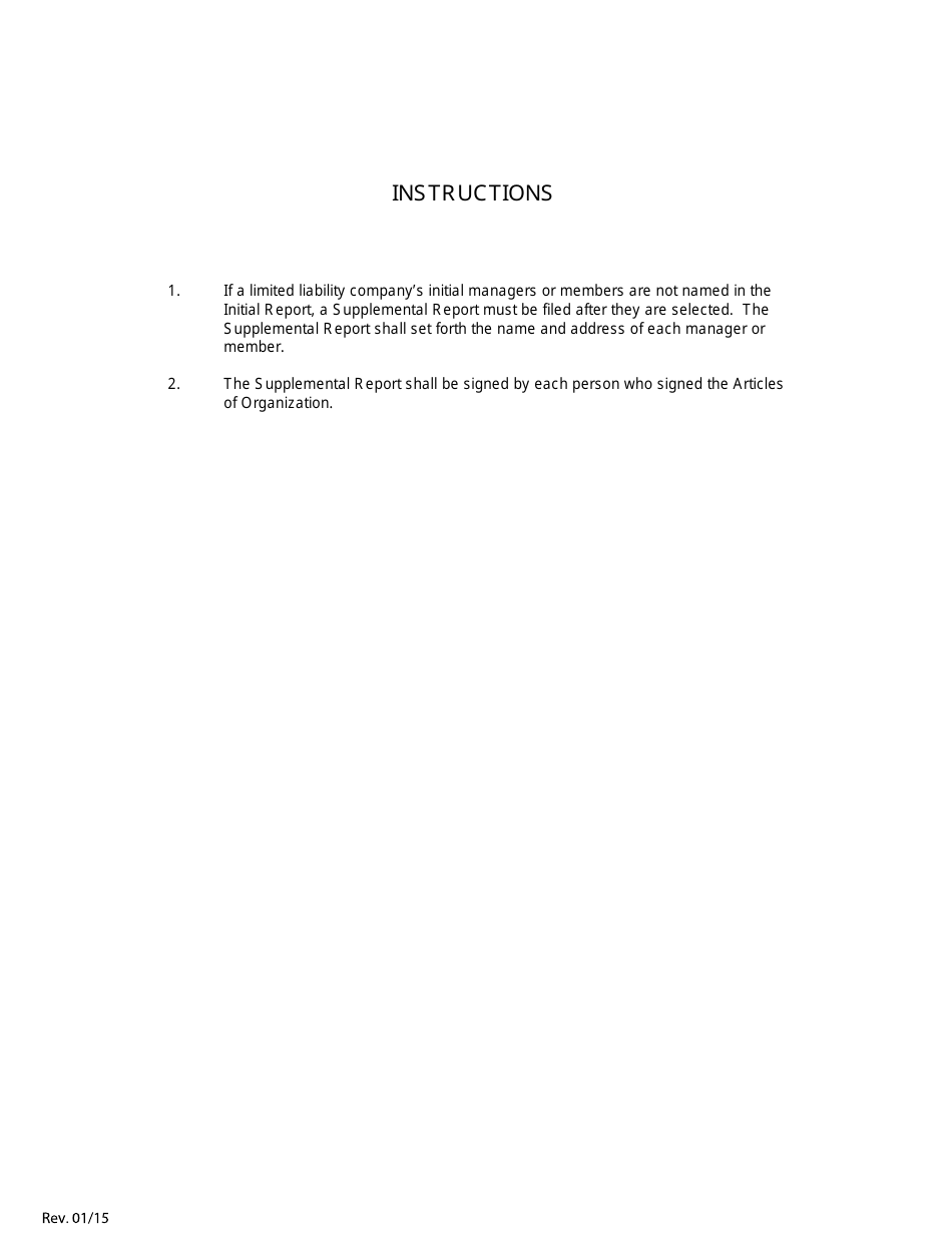 Form SS366 Limited Liability Company Supplemental Initial Report - Louisiana, Page 3