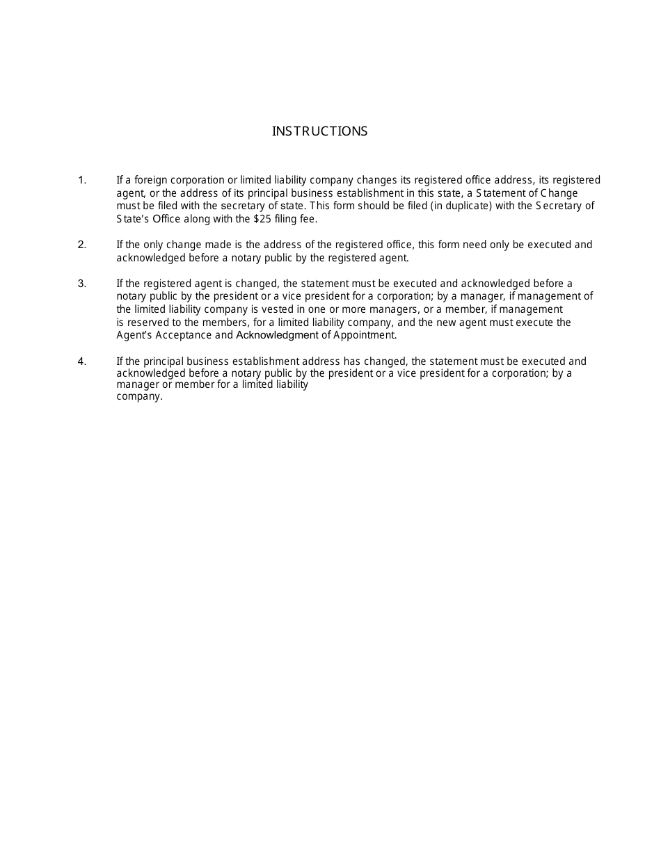 Form SS346 Statement of Change of Registered Office, Registered Agent and / or Principal Business Establishment in Louisiana - Louisiana, Page 3