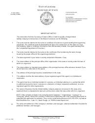 Form SS972 Application for Authority to Transact Business in Louisiana - Louisiana, Page 2