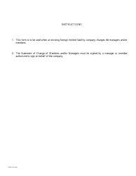 Form SS346B Statement of Change of Members and/or Managers of a Foreign Limited Liability Company - Louisiana, Page 3