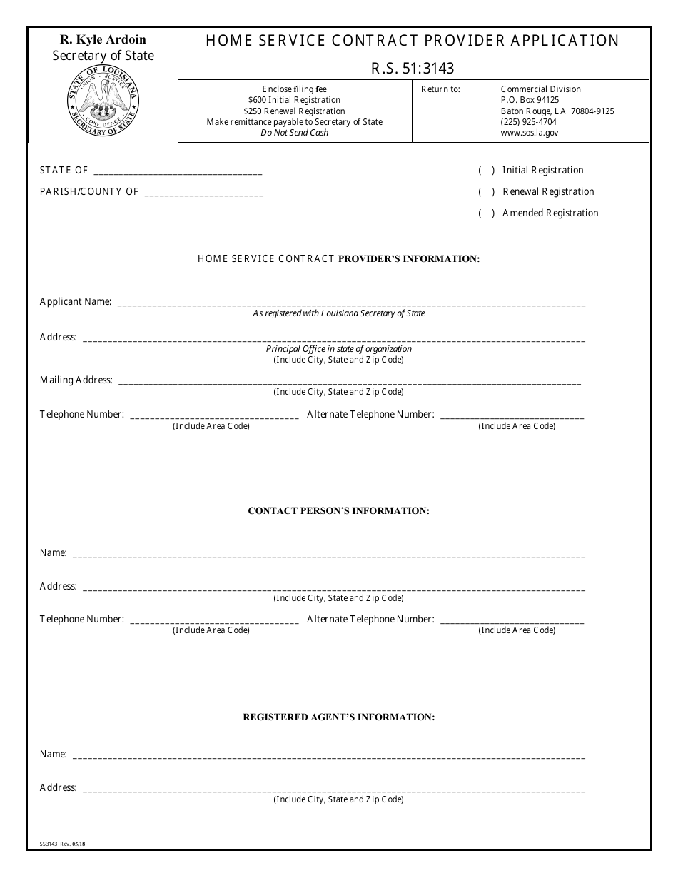 Form SS3143 Home Service Contract Provider Application - Louisiana, Page 2