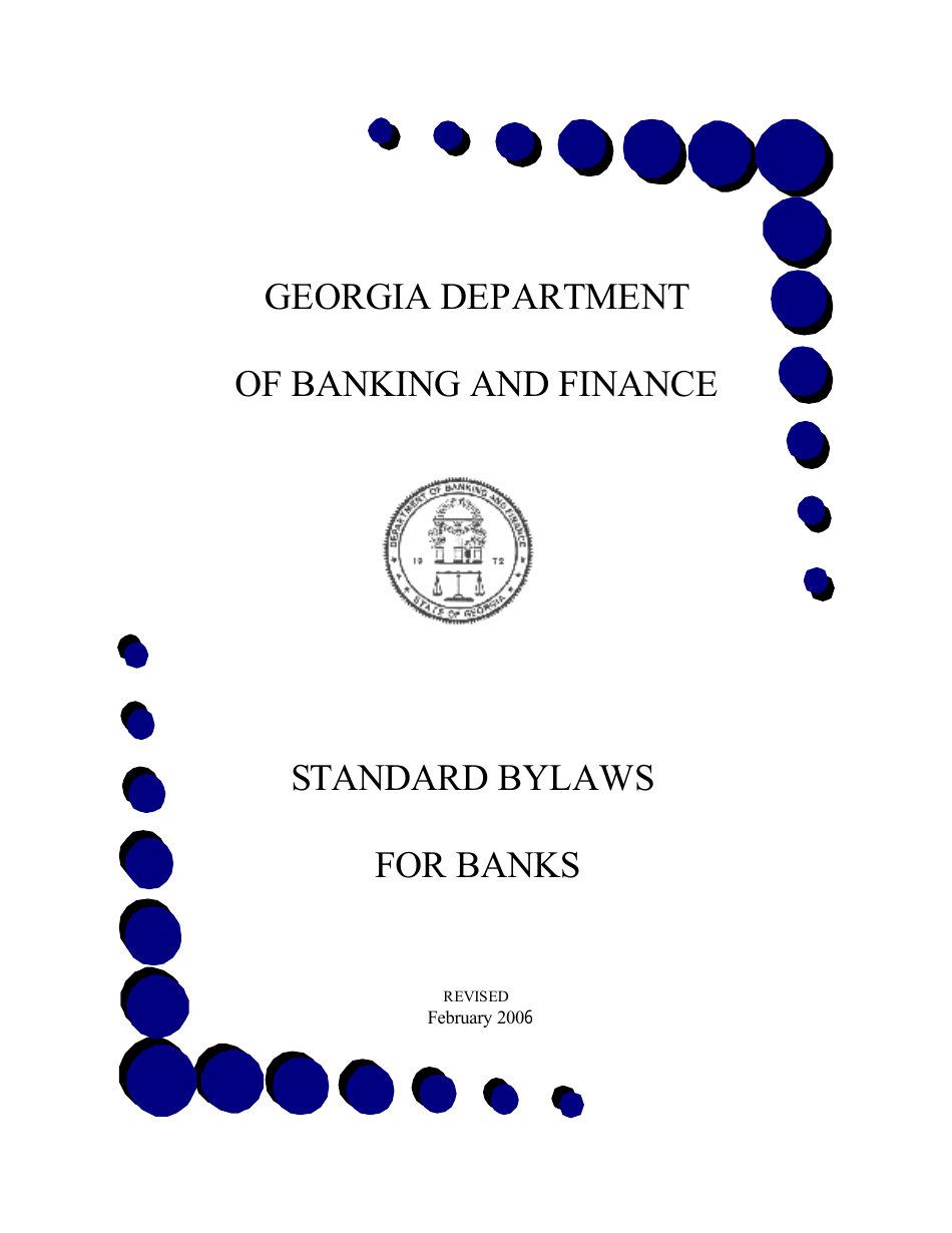 Standard Bylaws for Banks - Georgia (United States), Page 1