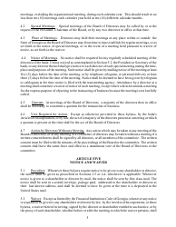 Standard Bylaws for Banks - Georgia (United States), Page 9
