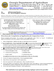 &quot;Application for License to Operate an Abattoir and/or Meat Processing Plant&quot; - Georgia (United States)