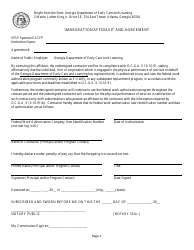 Document preview: Immigration Affidavit and Agreement Form - Georgia (United States)