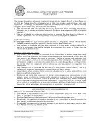 Document preview: Drug and Alcohol Free Workplace Program Policy Notice - Georgia (United States)