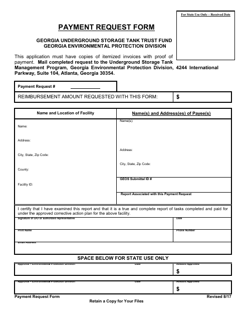 Payment Request Form - Georgia (United States) Download Pdf