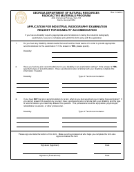 Document preview: Application for Industrial Radiography Examination Request for Disability Accommodation - Georgia (United States)