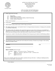Document preview: Form CD555 Application for Withdrawal of Certificate of Authority - Georgia (United States)