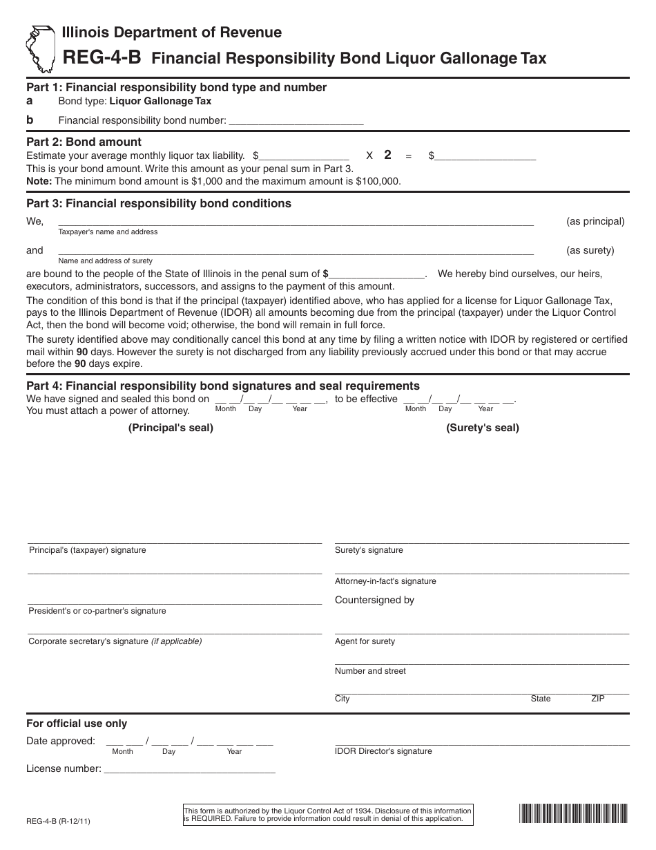 Form REG-4-B - Fill Out, Sign Online And Download Printable PDF ...