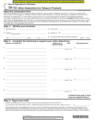 Form TP-13 Other Deductions for Tobacco Products - Illinois
